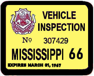 (image for) 1966 Mississippi inspection sticker